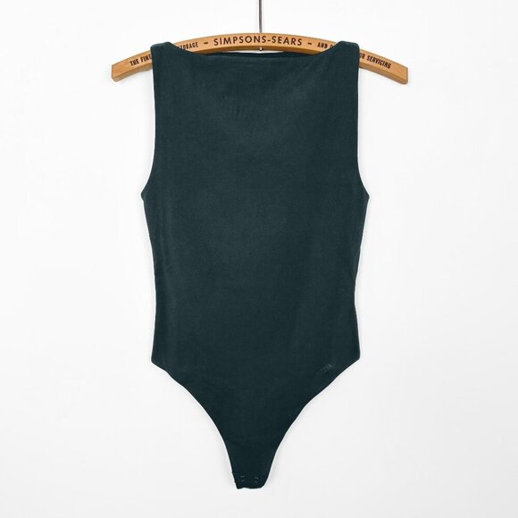 Aritzia Babaton Contour High-Neck Bodysuit Dark Green Size Small - Picture 2 of 5
